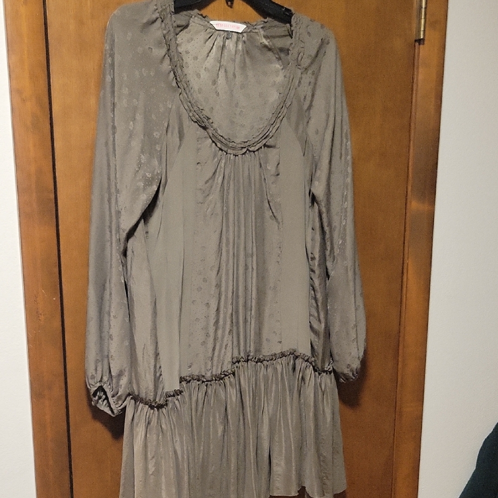Rebecca Taylor Olive Green Silk Dress 10